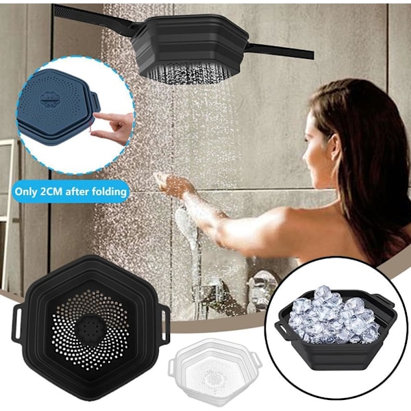 Breathe Arctic Ice Shower, Kannettava Jääkylpyamme, Nopea Jäähtyvä Silikonisäiliö Black-a