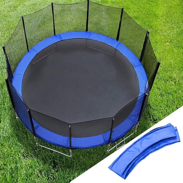 2-pakks kantbeskyttelse til trampoline, 244 cm diameter - blå+grønn 2.44 m