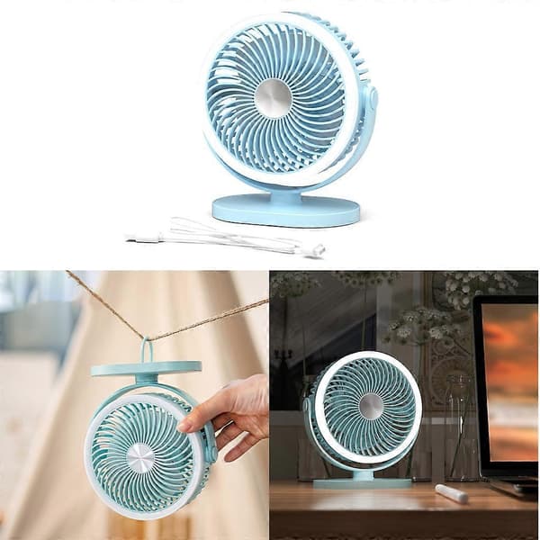 Skrivebordsventilator Camping Bærbar Ventilator med Stærk Luftstrøm USB Opladningsgrænseflade_max