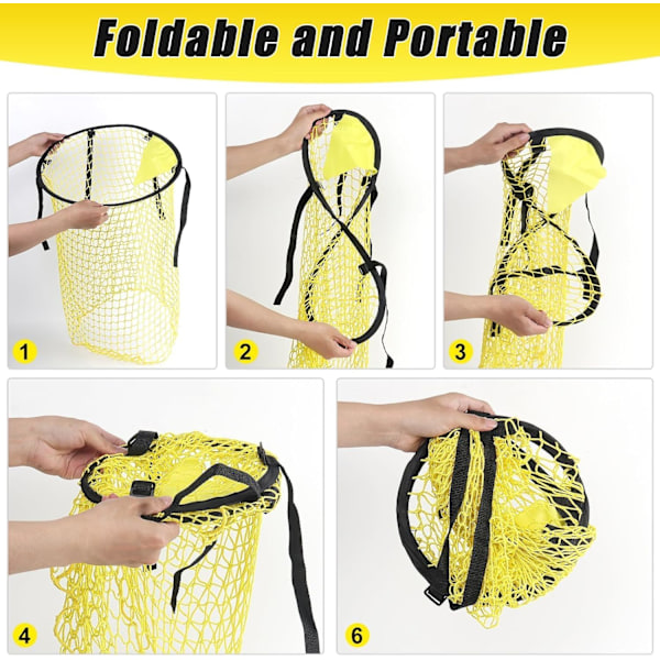 Fodboldtræningsnet - Træningsredskab til baghaven - Bærbare fodboldnet - Fodboldnet - Bærbart fodboldmål - Net til ungdomstræning 45*60cm yellow