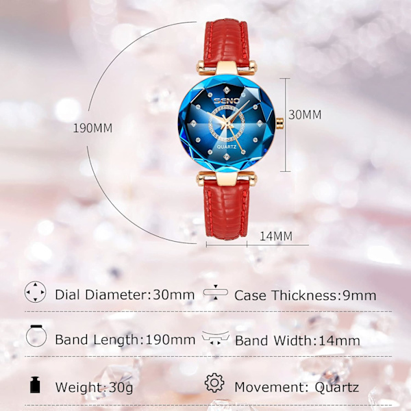 Damer Analog Kvarts Ur med Rustfrit Stål Rem Vandafvisende Dameure Mode Rhinestone Armbåndsur til Damer Piger Blå a Blue a