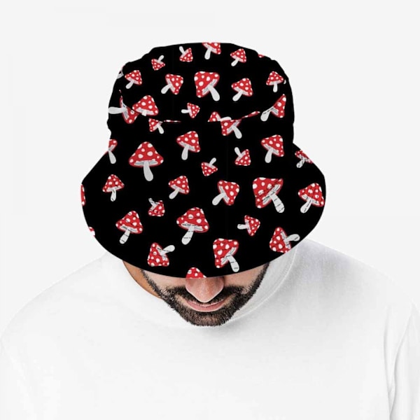 Sød tegneserie svamp vendbar kvinders spand hat Agaric C A A