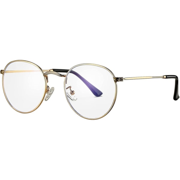 Runda glasögon för kvinnor män Retro cirkel glasögon i klar metallram