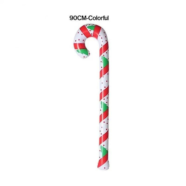 120/90 cm oppblåsbare julegodteri for innendørs utendørs juledekorasjon 2023 nyttårsfest Oppblåsbare godteripinner Fargerike 90cm