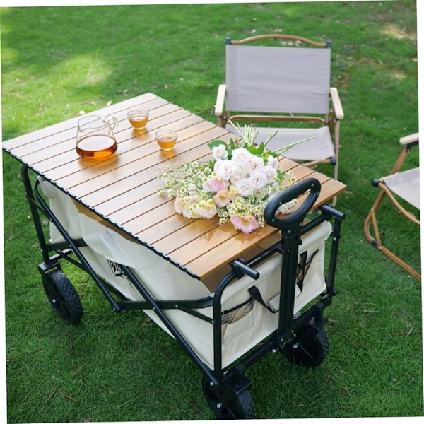 Vognbordstopp 21,6x29,5 tommer aluminiumslegering tung folding vognbord toppfeste bærbar vogn bord for camping piknik grill, tre farge utendørs levende träfärg