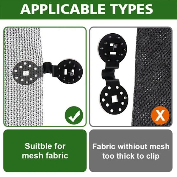 5-100 stk Markise Plastikklemmer Udendørs Skygge Stof Netklemme Camping Haveværktøj Havebygninger Hegn Net Fixklemme Markise Krog Bøjler Biger 100pcs