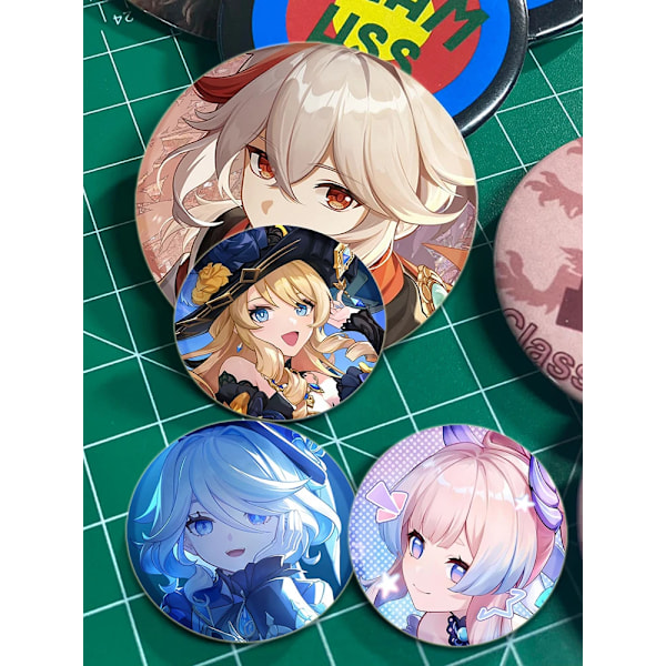 Genshin Impact Pin Handgjord Brosch För Kläder Tecknad Cosplay Badge Ryggsäck Dekoration Smycken Gåva 58mm 28