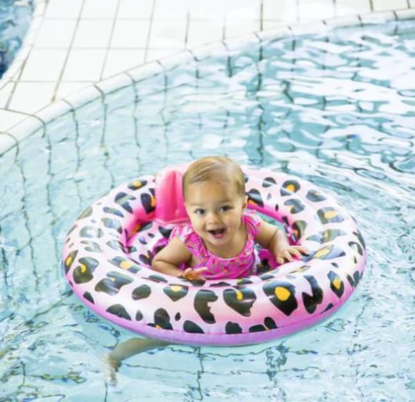 Leopardmönstrad Ros - Simtränare - Swim Essentials Baby Float - Säker för bebisar - Giftfri