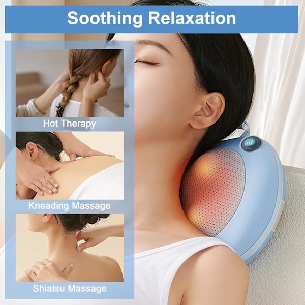 Kaulahieronta kivunlievitykseen - Syväkudos Shiatsu -hieronta lämmittimellä ja sähköisellä tyynyllä (Sininen) Blue