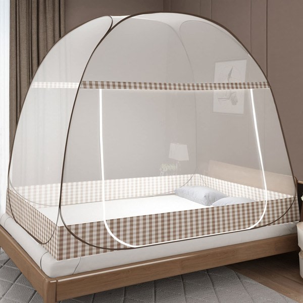 Pop Up Sängnätstält med botten, Vikbar Design Sängkapell för 1,2m