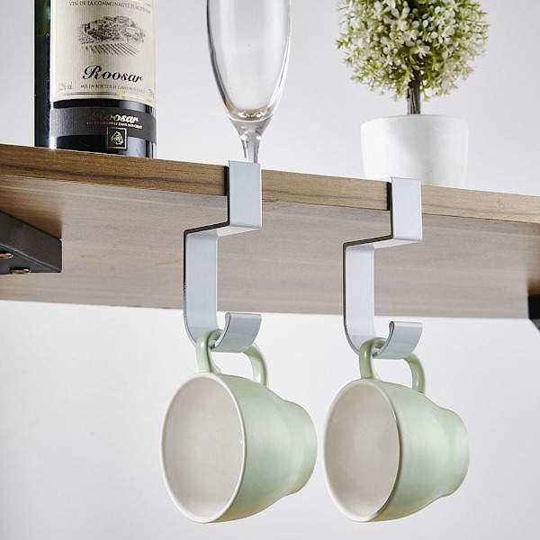 2kpl Kannettava ripustettava laukkukoukku Käsilaukun pidike Monitoiminen pöytäkoukku grey c-shaped