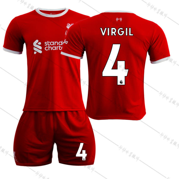 SQBB 23 Liverpool Hem fotbollströja NR 4 Virgil tröja #XS