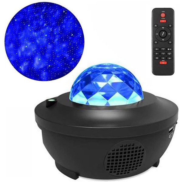 Star Projector Lamp - Nattljus Bluetooth högtalare Med Fjärrkontroll Och