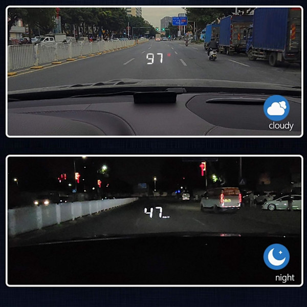Bil Vindruta Hastighedsmåler, OBD2 HUD Head Up Display Vindue Projektor