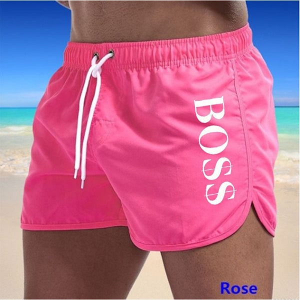 Boss Casual Fashion Strandshorts til mænd Badshorts Rose Rose S