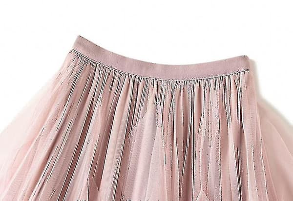 Brun Mesh Ruffle Tutu Pitkä Swing Hame Naisille_max