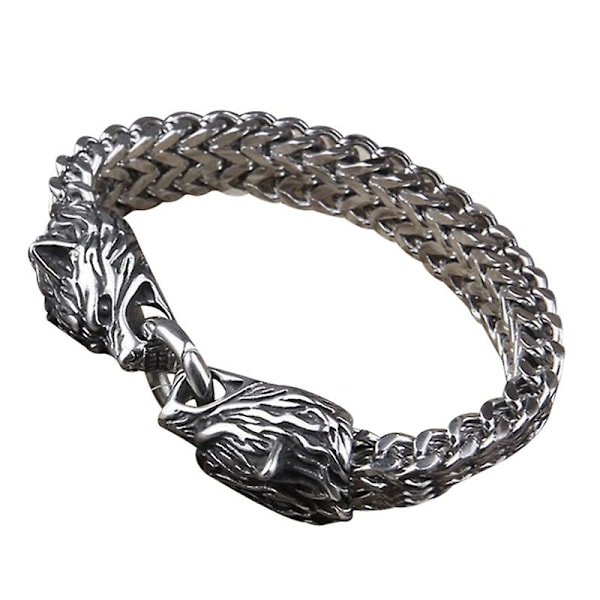 Dela Viking Armbånd - Fenrir Hoved - Rustfrit Stål Armbånd Unisex [db] 21cm 21cm