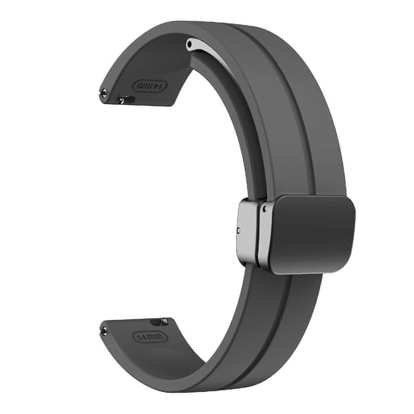 Silikonearmbånd til Garmin Lily 2 med magnetisk foldespænde Space Grey_max Space Grey Black Buckle