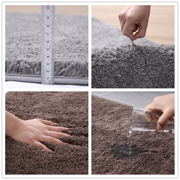 Tjock sammetsgolvmatta, absorberande halkskyddsmatta för badrum (röd, 50*80 cm)
