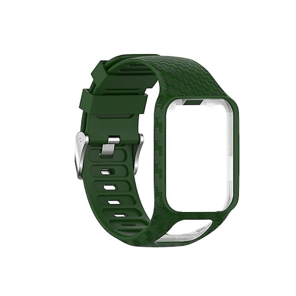 Blødt justerbart silikonearmbånd til Tomtom Adventurer Golfer Runner Army Green Army Green