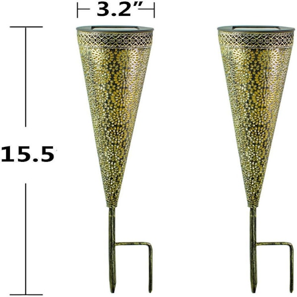 Aurinkolyhdyt puutarhaan - Metalliset aurinkovalot (2 kpl)