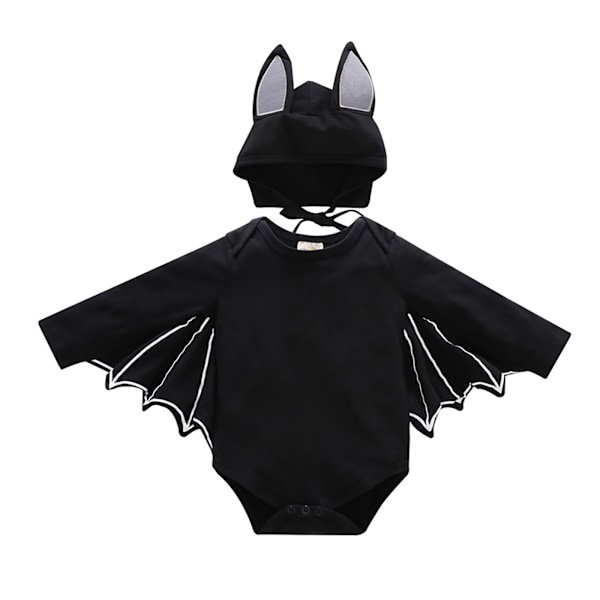 Halloween barn Baby Bat Sleeve Onesie Cosplay Party Kostym svart 100cm black 100cm