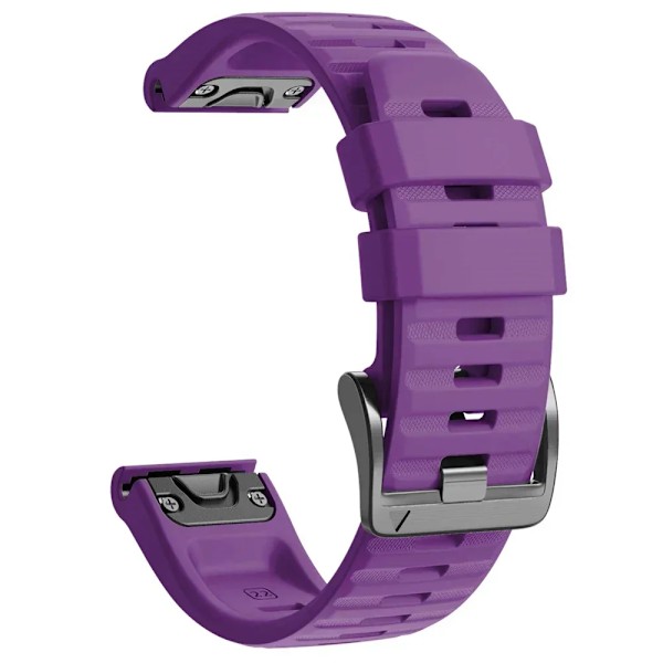 22 mm 26 mm silikonihihna Garmin Fenix ​​7X 7 Pro Solar/6X 6 Sapphire 5 5X Plus 3 3HR/Epix QuickFit WatchBand 1:1 Virallinen hihna style1  Violetti style1  Purple QuickFit 26mm