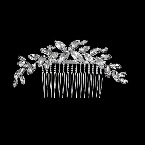Nytt silverlegerat hårkam Handgjorda pärlor strass Mode metallhuvudstycke Elegant hårsmycketillbehör för kvinnor HS-J4894