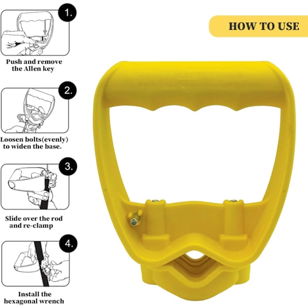 Työtä säästävä työkalukahvan pidike Kiinnitä ergonominen työkalu Kahvan pidike puutarha- ja lumilapiolle