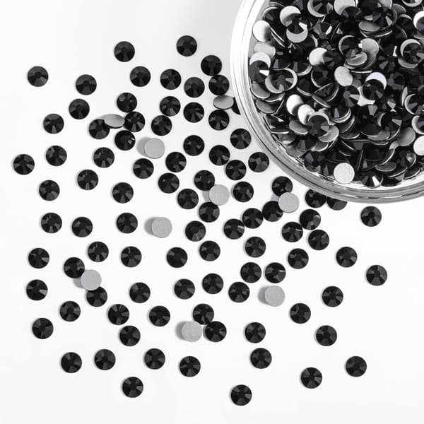 14400 stk Sorte Flatback Rhinestones til DIY Håndværk, Jet Sort, SS6, 1,9-2,1 mm Black SS6/14400pcs