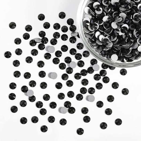 14400 stk Svarte Flatback Rhinestones for DIY Håndverk, Jet Black, SS16, 3.8-4.0mm Black SS16/14400pcs