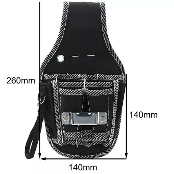 Elektriker Bæltetaske Værktøjsbælte Pouch Bag Kit Holder Etui C Sort Black One Size