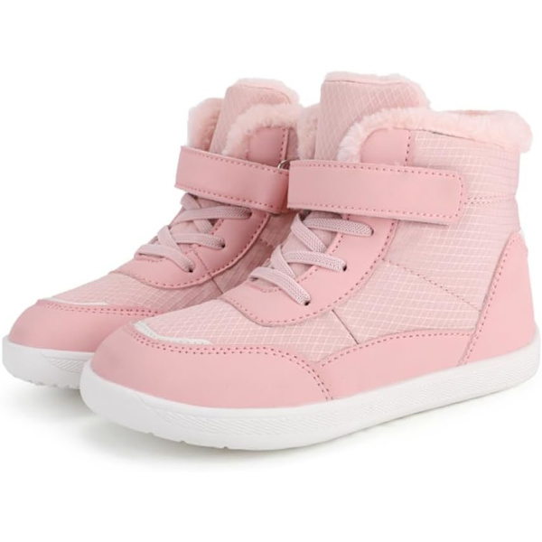 Lasten Paljasjalkakengät Talvi Talvikengät Lämmin Vuorattu Paljasjalkakengät Liukumattomat Talvisaappaat Kevyet Mukavat Vaelluskenkät Tytöille Pojille Kw03 pink 30 EU