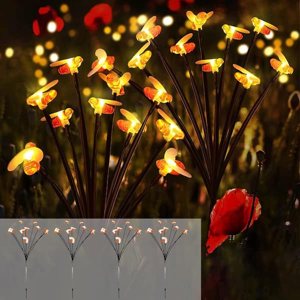Solcelle Globe Lys, 4 stk Romantiske LED Solcellelys, IP65 Vanntette for Hage & Hagedekor