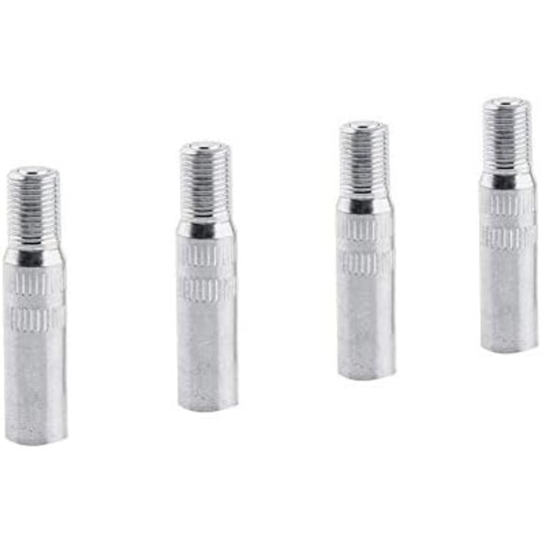 4 stk. ventilforlængeradapter, Keenso Metal Automotive Wheel Valve Caps Stem Extensions Extender Car Truck Van Caravan, Sølv