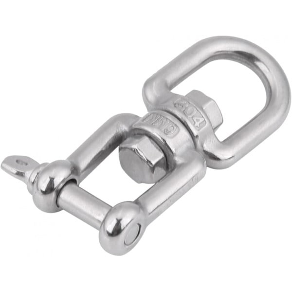 Heavy Duty Swivel Link, Heavy Duty 304 Rustfritt Stål Swivel Eye ing Snap Hooks Rolling Shackle Device Marin Med Nyckelringar Silver(6mm) 6mm