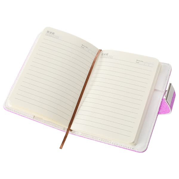 Glitrende dagbog med lås, låsbart hemmelighedsjournal, 200 sider