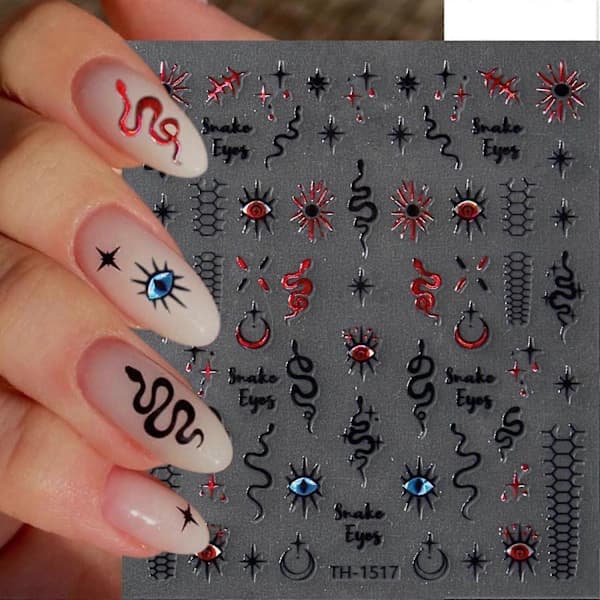 Orm Nagelsticker - 3D Kjærlighet Orm Laser—max