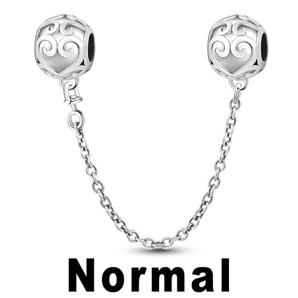 925 Sterling Silver Clip Charms Säkerhetskedja Charm Silikon Propp Pärla Fit Smycken Göra För Pandora Armband T Diy PTC503