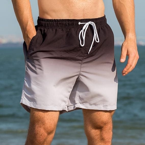 Herrbadbyxor korta badkläder med meshfoder badshorts-max
