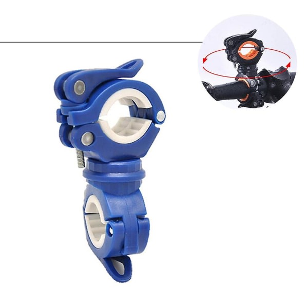 Bikight 360 Angle Rotation Cykel Ficklampa Montering Hållare Clip Multifunktions Light Stand Fixing Stand (blå)