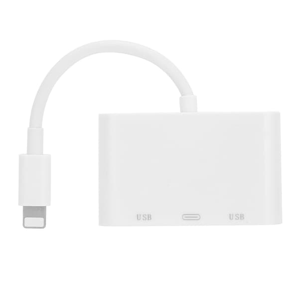 For IOS til Dual USB Expansion Dock Interface OTG Connector Hub Converter med kameralæser_max