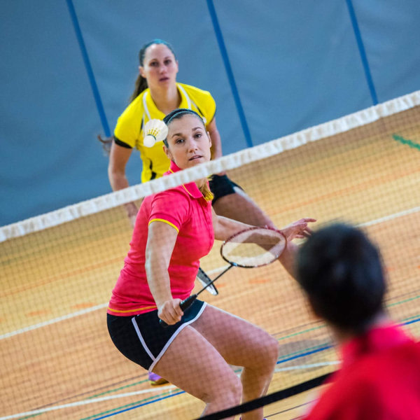 Badminton i 12 delar, set med gåsfjäder, badmintonbollar