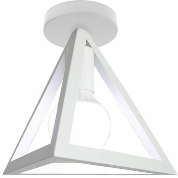 Taklampe design retro trekantbur, moderne takbelysning, vintage industriell stil Hvit metall, soverom kafébar