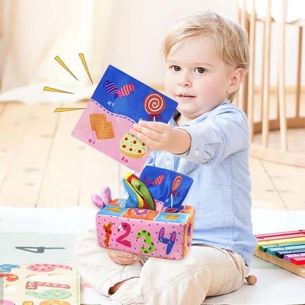 Leker med vevboks for utdanning | Myk sensorisk leke for gutter og jenter i alderen 3-5 år Rabbit