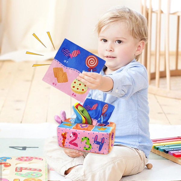 Pedagogisk Leklåda med Vävnader | Mjuk Sinnesutvecklande Lekleksak för Pojkar & Flickor 3-5 År Rabbit