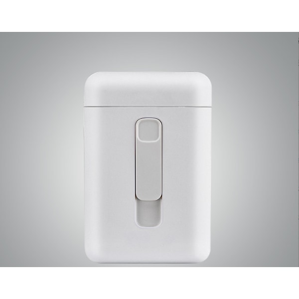 Hvit - Bærbar sigarettbeholder for 20 sigaretter - med vindtett sigarettlighter, USB oppladbar