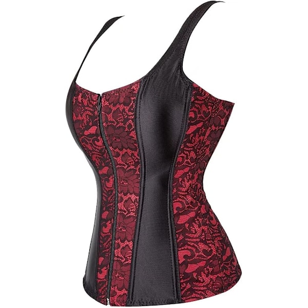 Korsetter til kvinder Overbust Bustier Top Gothic exy skulder Rød 2928 S Red 2928 S