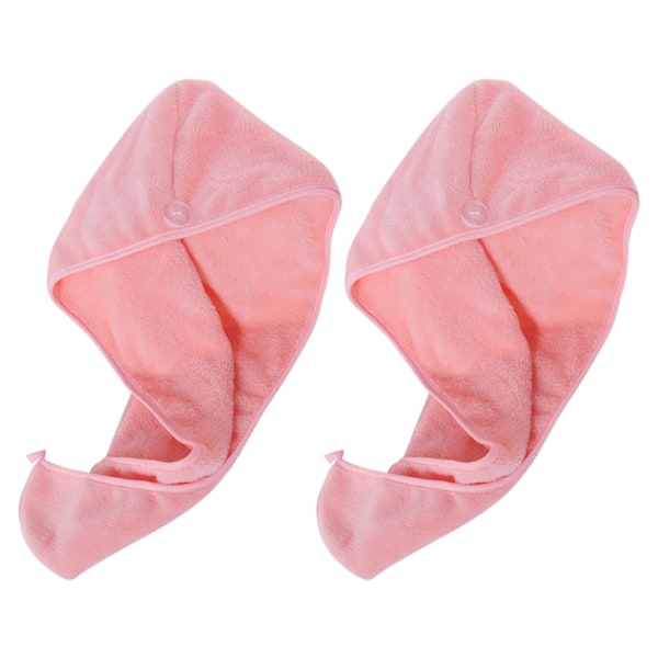 Hårhandduk Superabsorberande (2 Pack) Hårinpackning Dusch och rosa