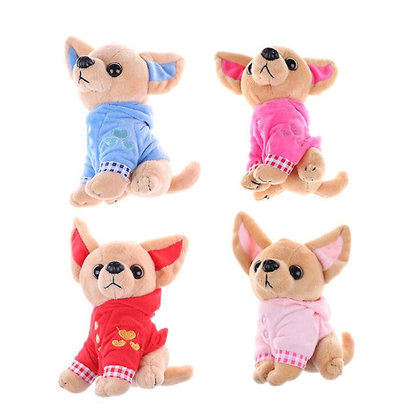 Liten väst Chihuahua Hund plysch leksak stoppad ca 17 cm Barn Födelsedags julklapp 1 st Fyra färger [DB] Blå 1 st Blue 1 Pc